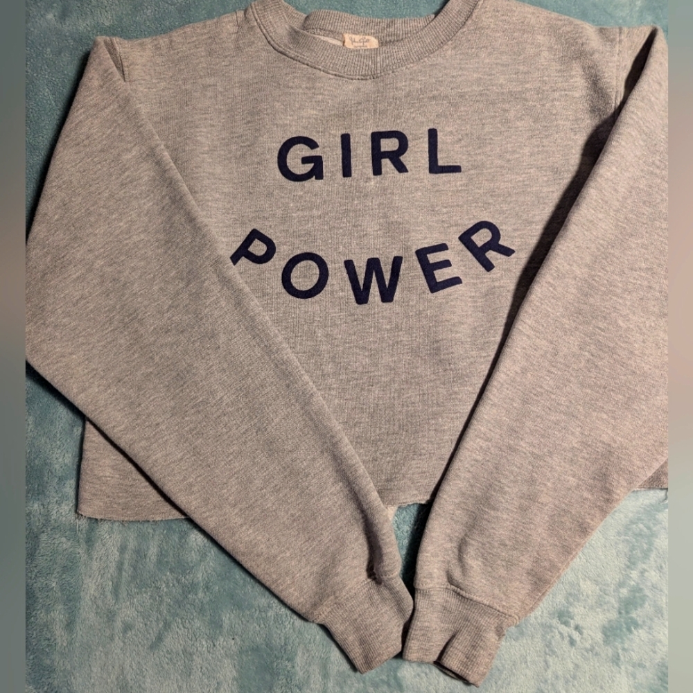 John Galt Cropped Crewneck Sweatshirt, Size Small